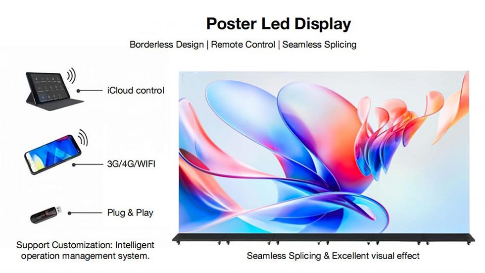 HD Indoor Iron LED Advertising Display 640mm*1920mm with base wheel